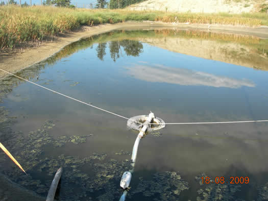 Landfill leachate collection pond